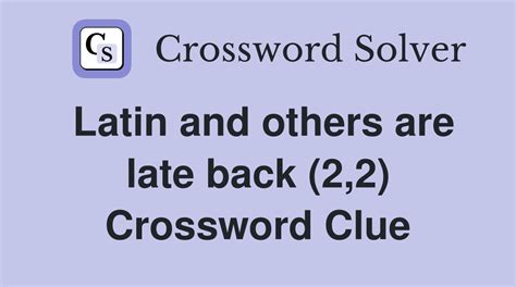 and others in latin crossword clue|crossword and others in latin.